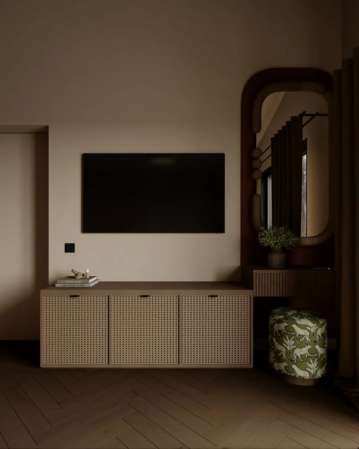 TV wall and dressing table